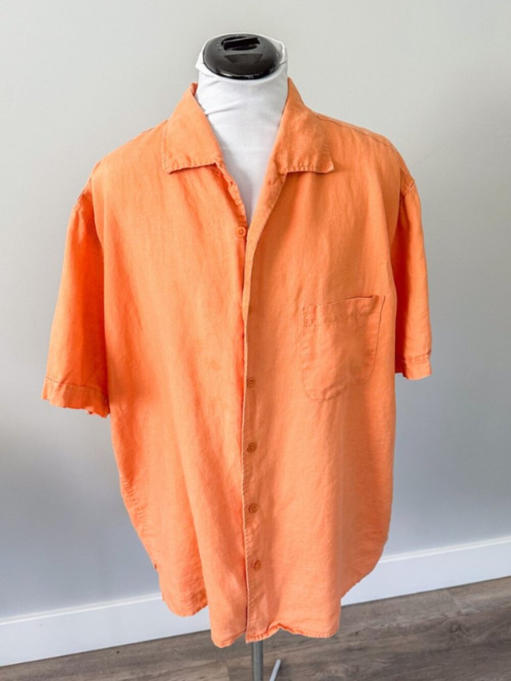 Pronto Uomo 100% Orange Linen Top